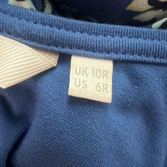 Boden Women’s Maxi Dress Blue White Floral Flowers Jersey‎ Knit Sleeveless 6R - Picture 8 of 10